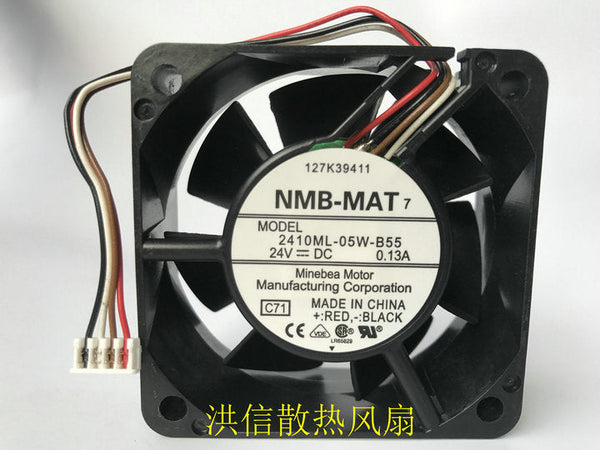 NMB-MAT 6025 2410ML-05W-B55 DC24V 0.13A 6CM 4-wire inverter cooling fan