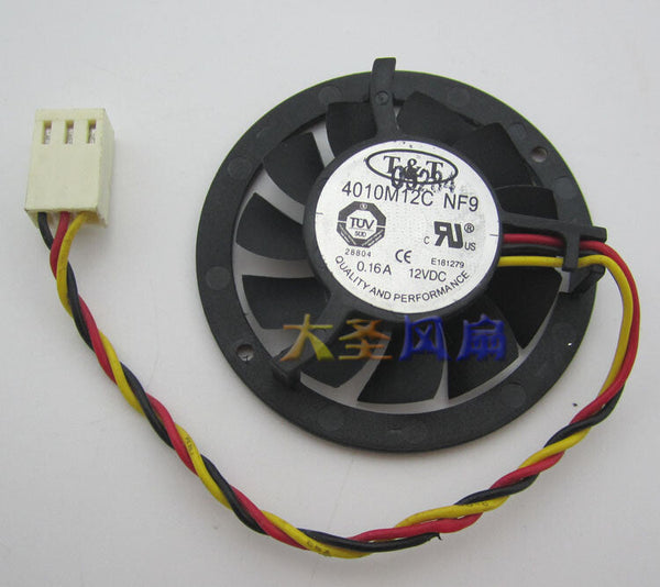 T&T 4010M12C NF9 DC12V 0.16A 3pin card fan