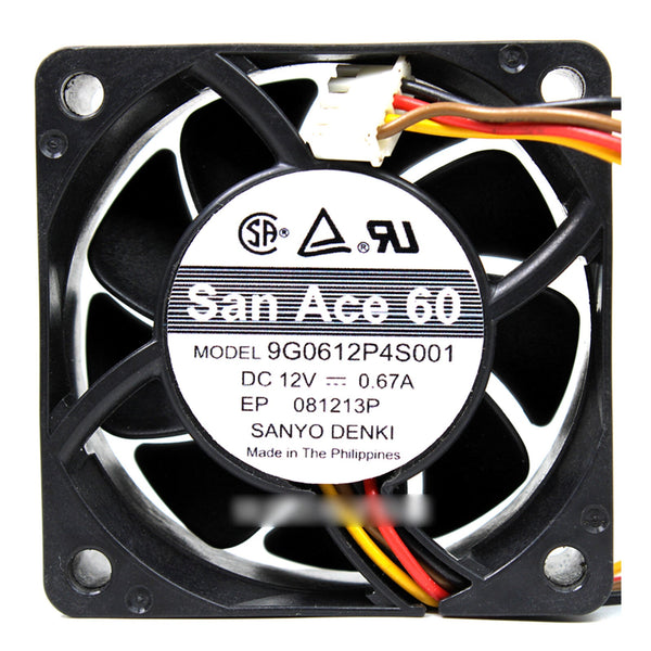 1pcs New SANYO 9G0612P4S001 DC12V 0.67A 6025 60MM cooling fan