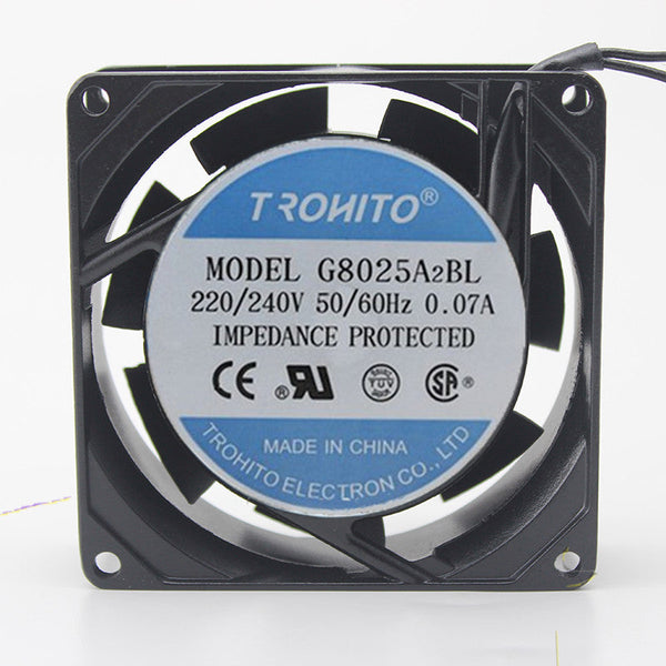 TRONITO G8025A2BL 220/240V 50/60Hz 0.07A 8025 8CM Aluminum Cooling Fan