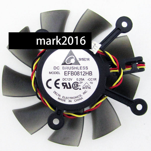 Delta EFB0812HB DC 12V 0.25A 3-line Graphics Card Heat Dissipation Cooling Fan