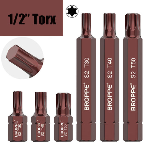 Torx Impact Screwdriver Bit T20 T25 T30 T40 T45 T50 T55 Insert Bit 30mm/75mm
