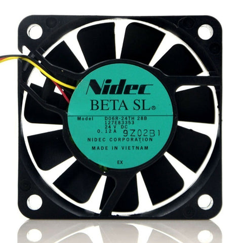 Nidec 60*60*15MM D06R-24TH 22B DC 24V 0.12A 6cm 3 Lines Inverter Cooling Fan