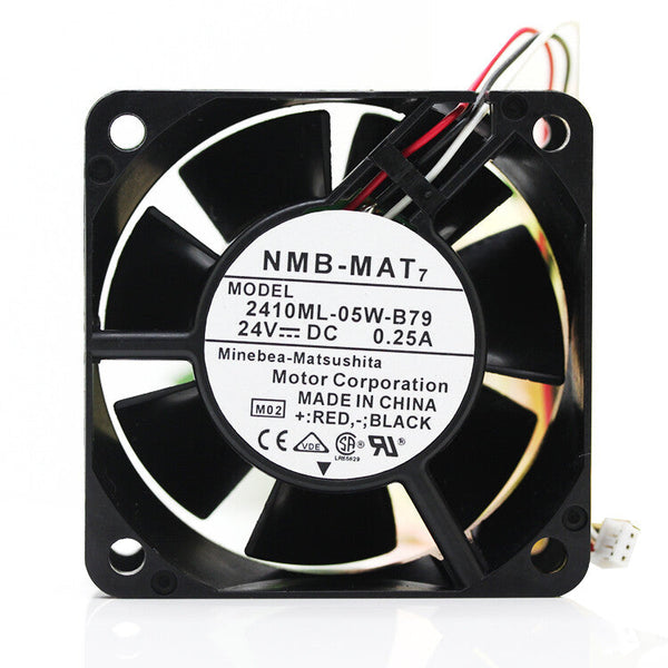 NMB 2410ML-05W-B79 6025 6CM 24V 0.25A 3-pin stop warning inverter fan