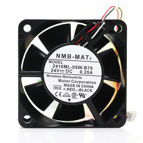 NMB 2410ML-05W-B79 6025 6CM 24V 0.25A 3-pin stop warning inverter fan