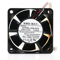 NMB 2410ML-05W-B79 6025 6CM 24V 0.25A 3-pin stop warning inverter fan