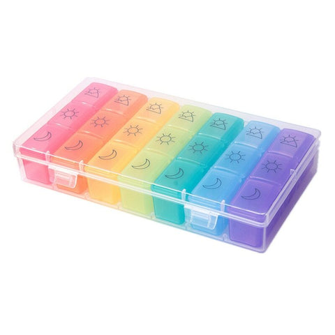 Pill Case Medicine Tablet Dispenser 3 Row 21 Grids 7 Days Pill Storage Container