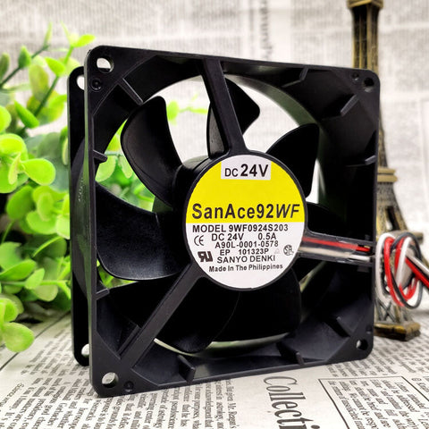 For Sanyo 9WF0924S203 DC24V 0.5A 9232 A90L-0001-0578 Fanuc Cooling Fan