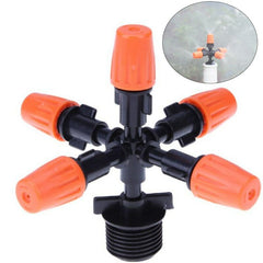 360 Degree Rotating Water Sprinkler Automatic Watering 5 Nozzles Garden Pipe