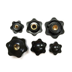 Thumb Screw Bolts Female Thread Black Round Fluted Clamping Knob M4 to M12