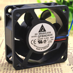 For QFR0624UH 6025 6CM 24V 0.26A 3-wire Double ball High Volume Fan
