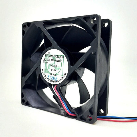 RDH8025B2 80mm 8025 24V printer fan 8cm double ball PWM temperature control fan