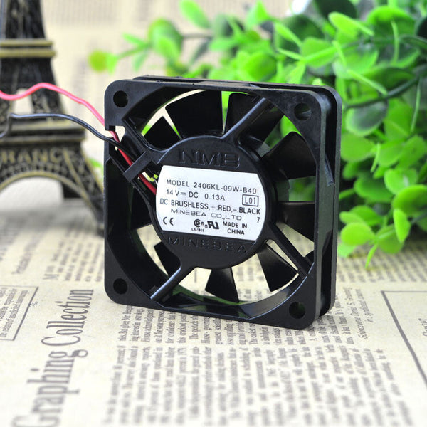 1pc 2406KL-09W-B40 Server fan 14V 0.13A 2wire 60*60*15mm