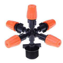 360 Degree Rotating Water Sprinkler Automatic Watering 5 Nozzles Garden Pipe