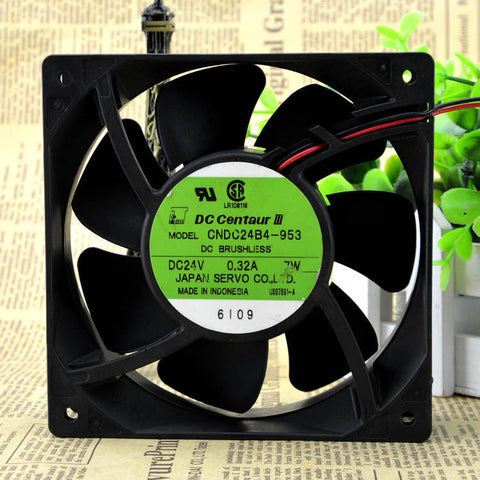 Original CNDC24B4-953 24V 0.32A 7W 12CM 12038 2 -wire fan
