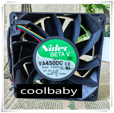 Nidec VA450DC V34809-35 12V 3.3A 12CM server inverter cpu computer cooling fan