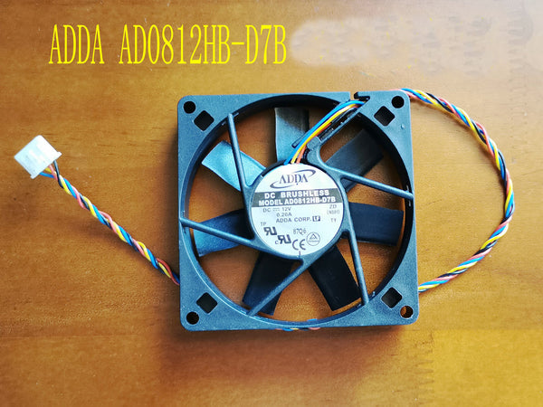 AD0812HB-D7B Video Decoder Fan 80mm 80X80X15mm DC12V Dual Ball Bearing Cooler
