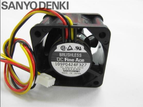 Original SANYO 109P0424F327 4028 24V 0.055A 3 wire server cooling fan