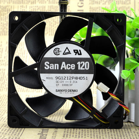 Sanyo 9G1212P4H051 fan 4pin 120*120*25mm 12V0.31A