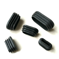 Oval Oblong Plastic Black Guard Plate End Cap Tube Insert Plug Rubber Tube Plug