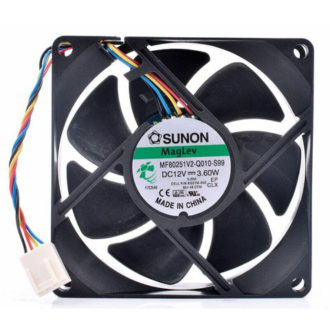 SUNON MF80251V2-Q010-S99 8cm 8025 12V 3.60W 4 PIN Dell chassis CPU cooling fan