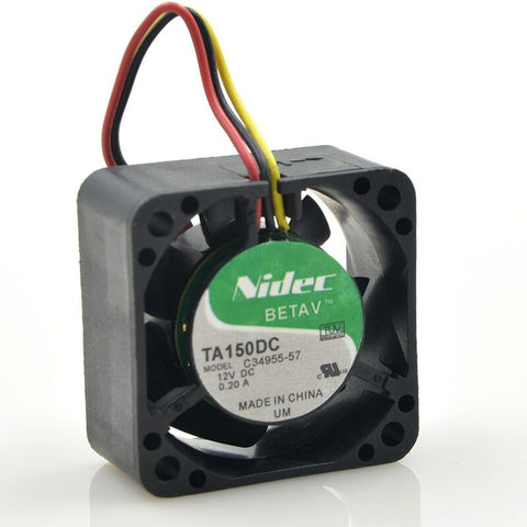 NIDEC 4028 40x40x20mm 4CM TA150DC C34955-57 DC 12V 0.20A 3 Lines Cooling Fan