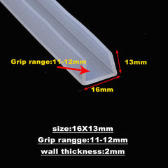 silicone rubber glass seal strip bath shower door window edge trim glazing strip