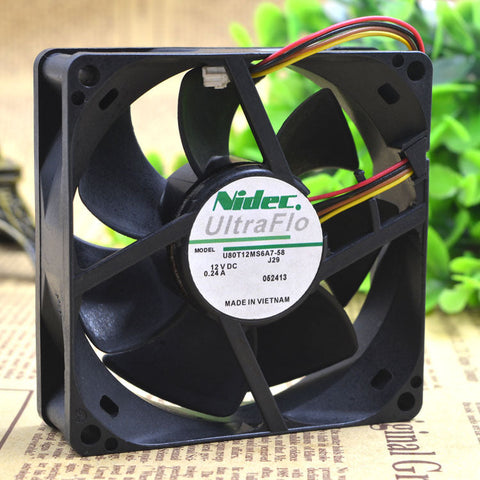 NIDEC U80T12MS6A7-58 8025 12V 0.24A 4pin