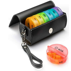 Weekly Pill Box 14-Compartment Color Plastic Pill Case Dispenser for Travel