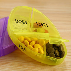Oval 28 grids pill box organizer set 7 days medicine box holder storage pill