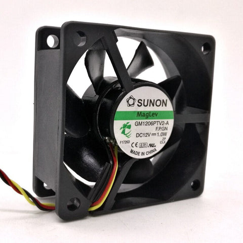 For Sunon GM1206PTV2-A 6025 DC12V 1.0W 6CM silence Maglev 3lines cooling fan