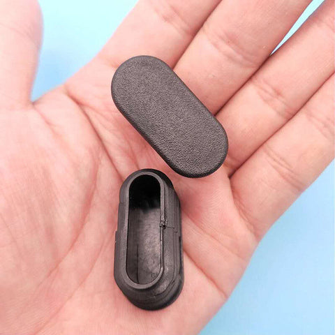 Oval Oblong Plastic Black Guard Plate End Cap Tube Insert Plug Rubber Tube Plug