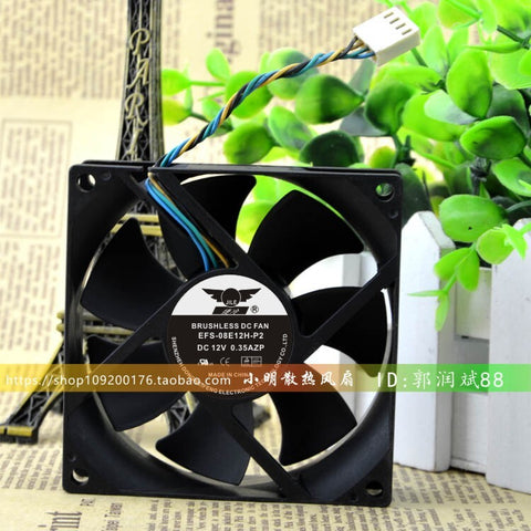 Genuine Original Evercool Jet Cold Efs-08e12h-p2 8025 4-wire Pwm Fan 12v 0.35a