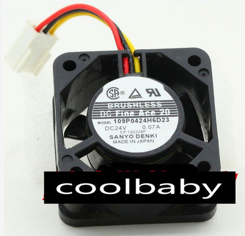 Original Sanyo 109P0424H6D23 fan 40*40*20mm 24V 0.07A 3pin