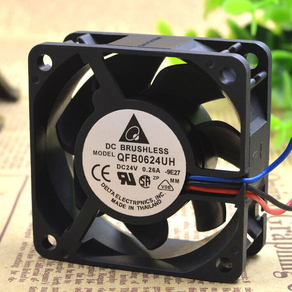 For QFR0624UH 6025 6CM 24V 0.26A 3-wire Double ball High Volume Fan