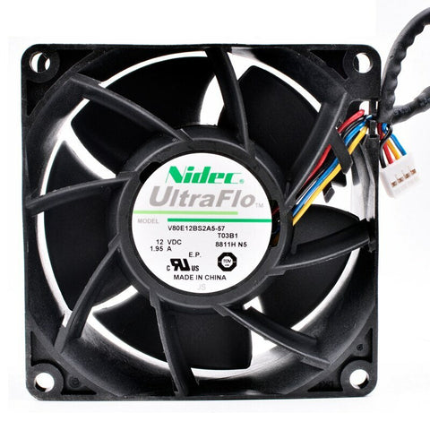 Nidec V80E12BS2A5-57 8cm 8038 DC12V 1.95A Refrigerator server cooling fan