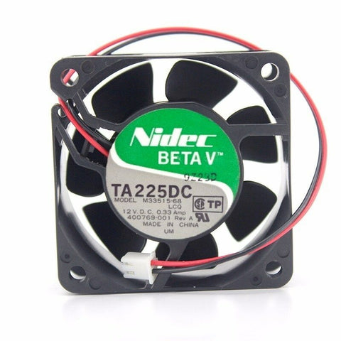 Nideic TA225DC M33515-68 DC 12V 0.33A 60x60x25mm 6cm 2pin