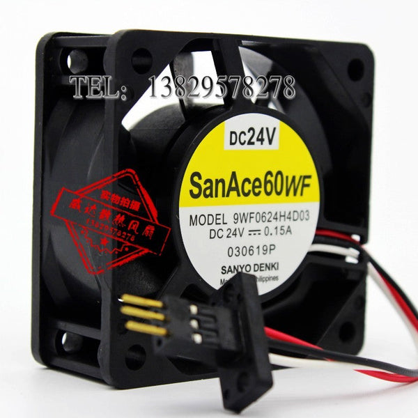 Sanyo Fanuc Fan 9WF0624H4D03 030619P 3 Pin Connector 60*60*25mm Cooling Fan