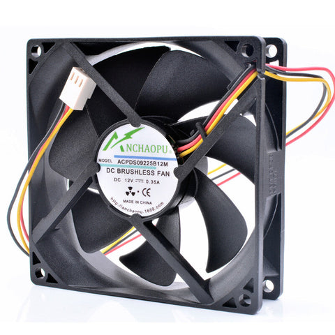 DS09225B12M 9cm 9025 12V 0.35A 3 lines double ball large air volume cooling fan