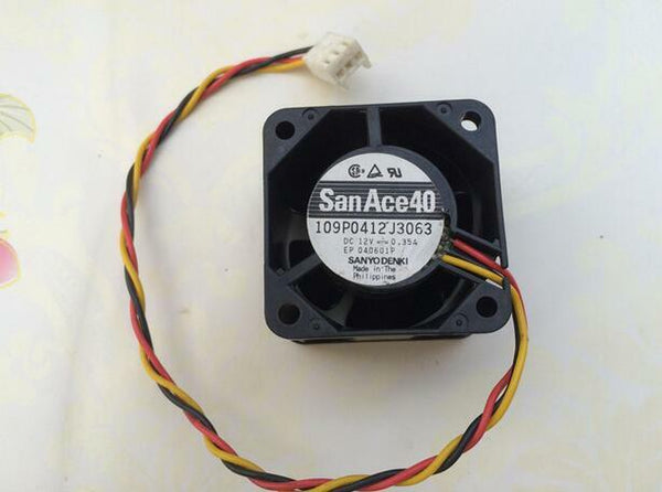 SANYO 109P0412J3063 4028 12V 0.35A 3 wire dual ball 4cm cooling fan