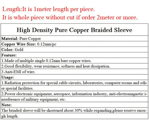 Width 2mm Shielded Copper Braided Expandable Sleeve Cable Wire Sheath Mesh Loom
