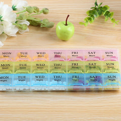 21 Compartment pill case a week Transparent 7day pill organizer