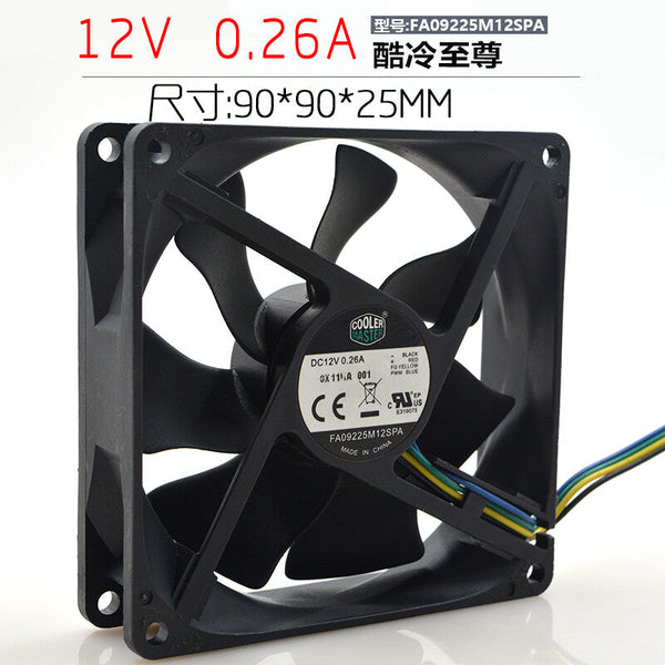 1pcs CoolerMaster FA09225M12SPA 0.26A 9CM CPU PWM cooling fan