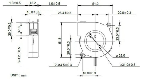 Sunon MF5015VX-B00C-A99 3D Printer Blower 5015 12V 0.17A Magnetic DC Cooling fan
