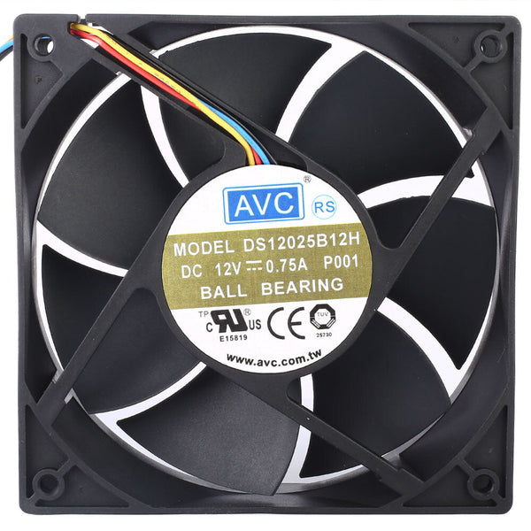 1pc AVC 120mm x 25mm High Airflow PWM Fan 12V 104 CFM 4 Pin DS12025B12H 0.75A