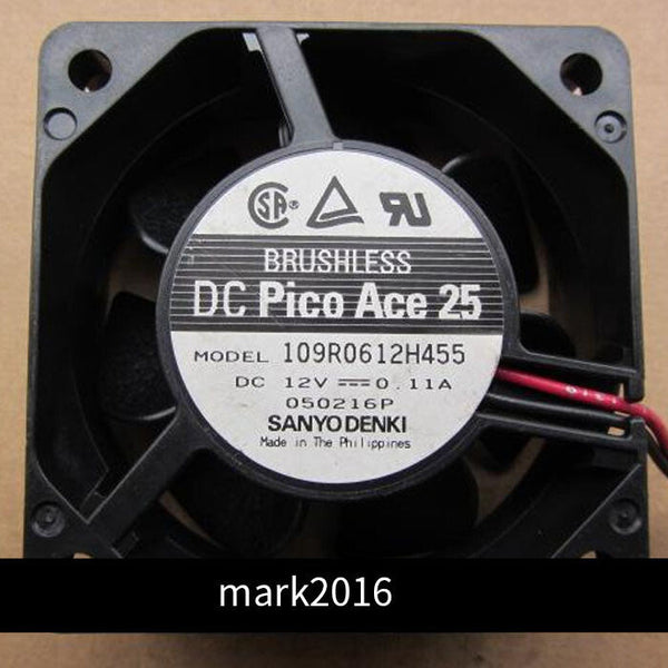 SANYO 109R0612H455 6025 12V 0.11A 2 wire dual ball 6 cm computer cooling fan