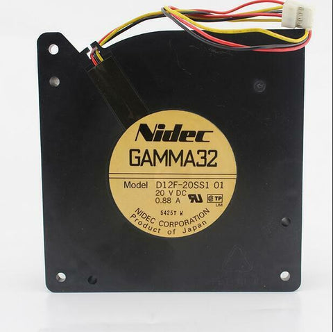 Nidec 12032 12cm D12F-20SS1 01 DC 20V 0.88A 3 Wire Turbine Blower Cooling Fan