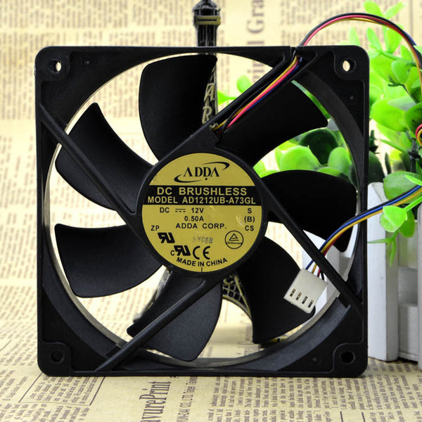 2pcs original ADDA AD1212UB-A73GL 12025 Chassis fan Ball bearing 12V 0.5A 4PIN