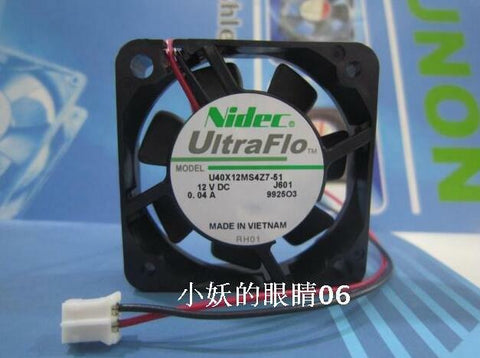 NIDEC U40X12MS4Z7-51 12V 0.04A 4CM 4010 40*40*10MM 2 PIN Fan