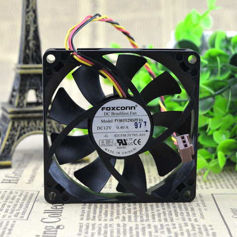 FOXCONN PV801512MSPF 0AFan 0A 12V 0.40A 3pin 80*80*15mm